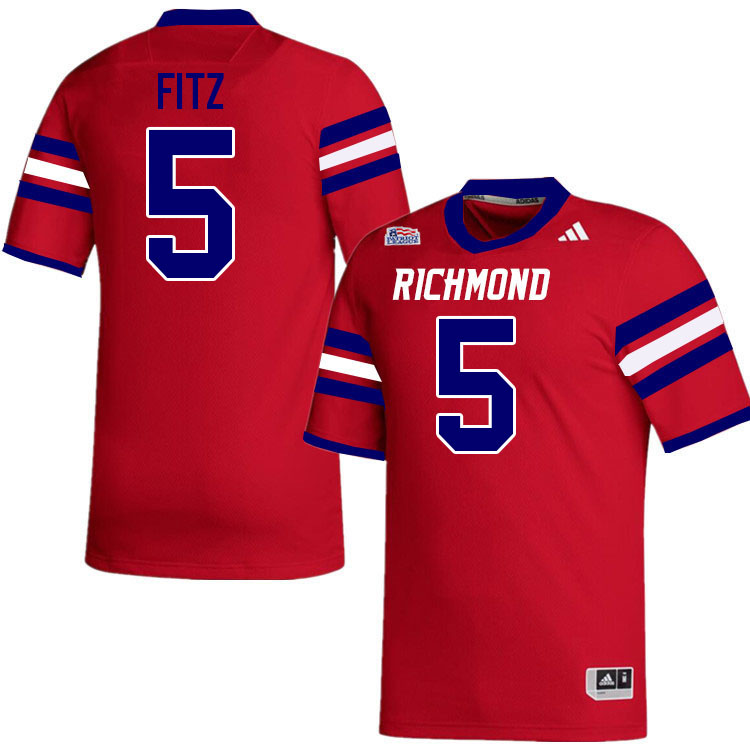 Richmond Spiders #5 Matei Fitz College Football Jerseys,Uniforms-Red
